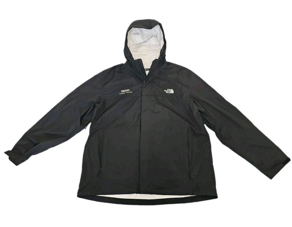 The North Face Men's HyVent Waterproof Hooded Jacket Black Size XXL GEICO IT ZIP